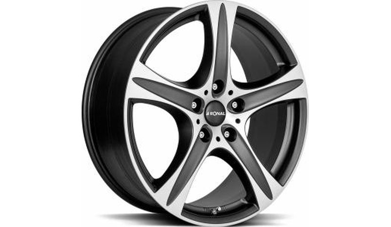 RONAL R55 SUV Matt Black front cut 8.5x18 5/112 ET45 B76 – kuva 1/1