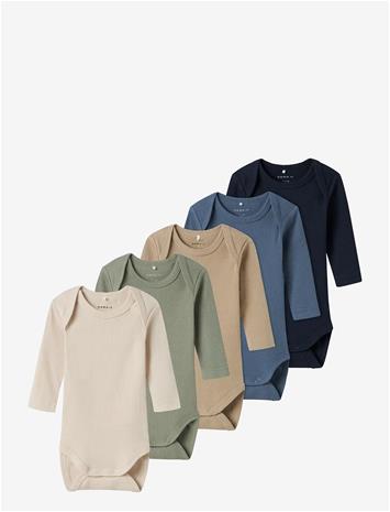 NAME IT Nbnbody 5P Ls Solid Rib Noos - CHINA BLUE - 86