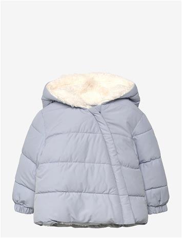 MANGO Anorak With Shearling-Effect Hood - LT-PASTEL BLUE - 3-6M