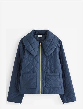 LINDEX Jacket Quilted W Collar - DARK BLUE - 128