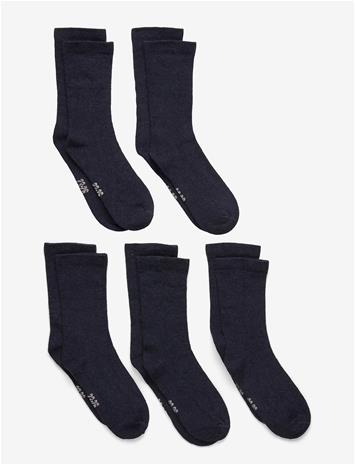 MINYMO Wool Socks 5-Pack Solid - DARK NAVY - 15\18