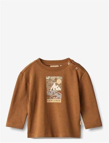 WHEAT T-Shirt L/S Ebbe Print - WARM HAZEL - 68 – kuva 2/2