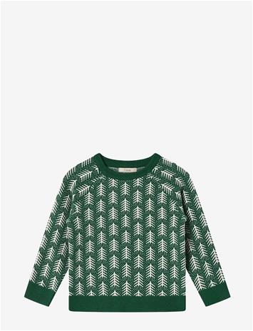FLIINK Benna Tree Pullover - HUNTER GREEN - 18 M