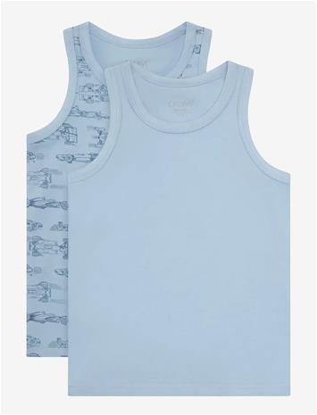CELAVI Undershirt 2-Pack - ASHLEY BLUE - 140