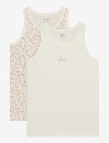 CELAVI Undershirt 2-Pack - SNOW WHITE - 120