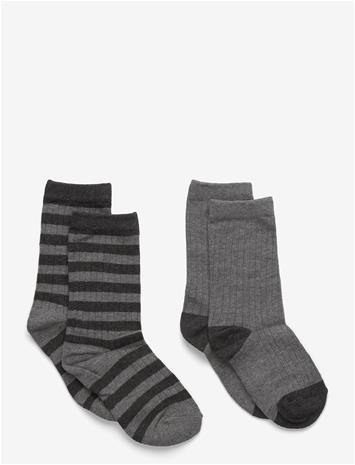 MANGO 2 Pack Patterned Socks - MEDIUM GREY - M