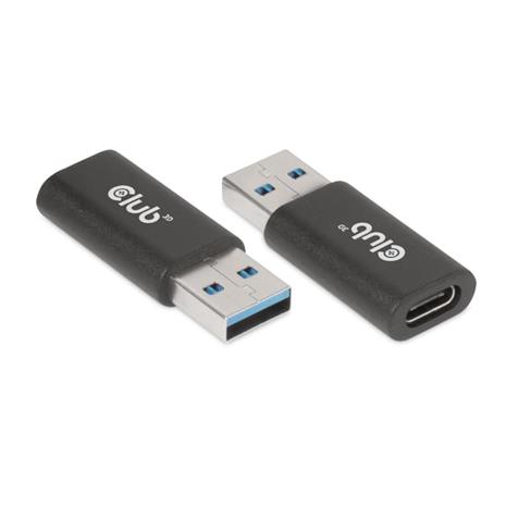 Club 3D 3.2 Gen1 USB-A - USB-C -sovitin, musta