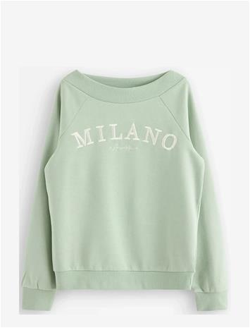 LINDEX Sweatshirt With Brushed Inside - LIGHT GREEN - 128