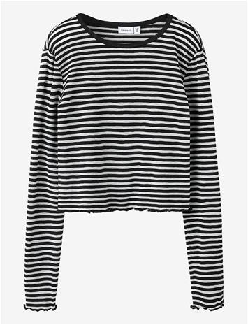 name it Nkfbertis Ls Sh Top - Black - 146-152