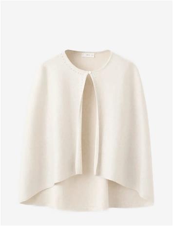 MANGO Lurex Knitted Cape - LT PASTEL BROWN - 140 – kuva 2/2