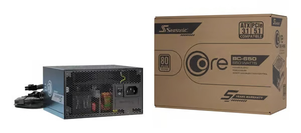 Seasonic CORE BC 650W -virtalähde, 80 Plus Bronze