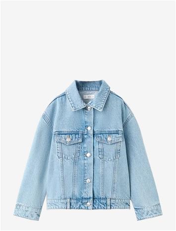 MANGO Basic Denim Jacket - OPEN BLUE - 140