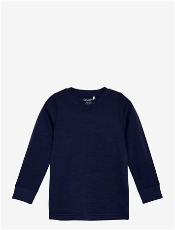 CELAVI Blouse Ls - Solid - NIGHT SKY - 140