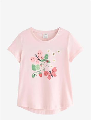 LINDEX Short-Sleeved Top - LIGHT PINK - 104
