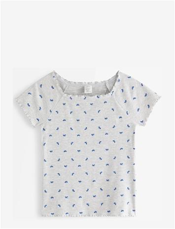 LINDEX Ribbed Top - LIGHT GREY MELANGE - 128 – kuva 2/2