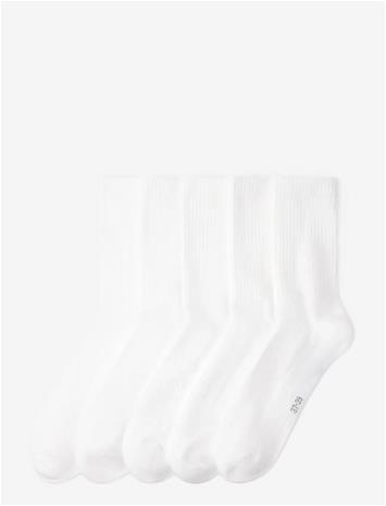 LINDEX 5-Pack Sporty Socks - WHITE - 37/39
