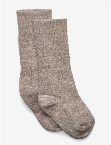 MP DENMARK Wally Knee Socks - LIGHT BROWN MELANGE - 40/42