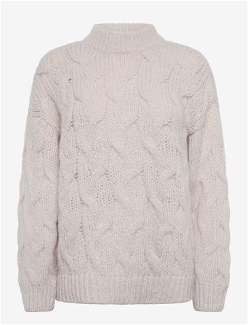 VERO MODA MATERNITY Vmmaybe Ls High Neck Cable Pullover - OATMEAL - S
