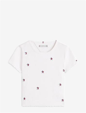TOMMY HILFIGER Rib Star Top - WHITE - 140 – kuva 2/2