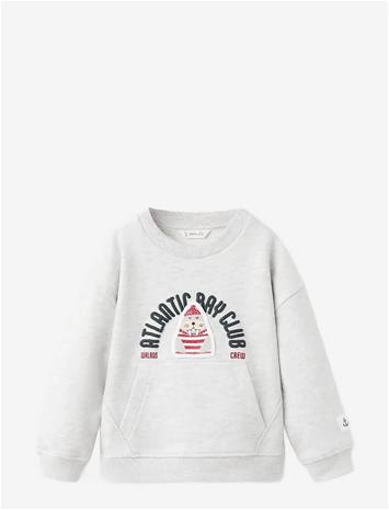 MANGO Printed Cotton Sweatshirt - LT PASTEL GREY - 104