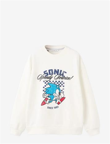 MANGO Printed Sonic Sweatshirt - NATURAL WHITE - 152