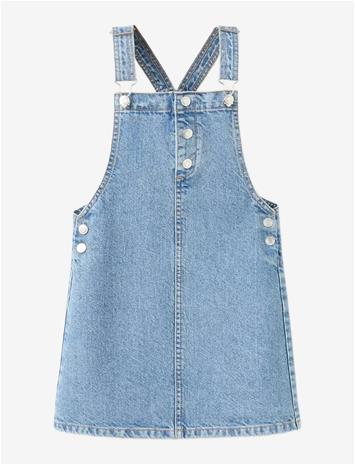 MANGO Short Denim Pinafore - OPEN BLUE - 146
