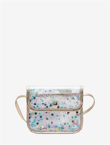 Mango Glitter Transparent Handbag - Gold - ONE SIZE