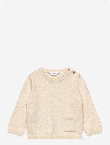 MANGO Knit Pocket Sweater - LT PASTEL BROWN - 62