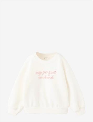 MANGO Embroidered Cotton Sweatshirt - NATURAL WHITE - 110 – kuva 2/2