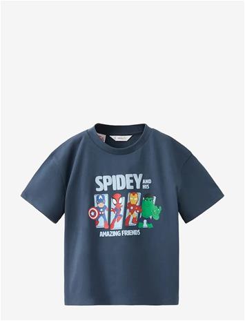 MANGO Spidey Cotton T-Shirt - NAVY - 92