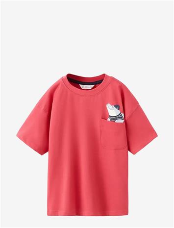 MANGO Cotton Printed T-Shirt - RED - 98
