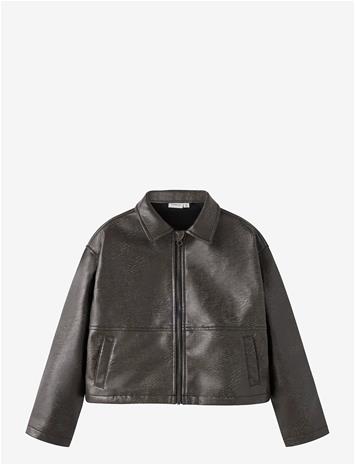 NAME IT Nkfboll Pu Sjacket - BLACK - 134-140