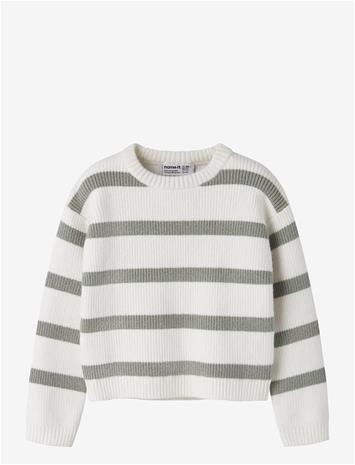 NAME IT Nmfvnilla Ls Sh Knit - CLOUD DANCER - 92