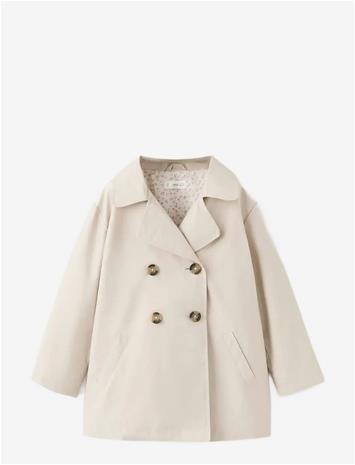 MANGO Double-Breasted Trench Coat - LT PASTEL BROWN - 110