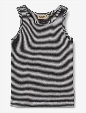 WHEAT Wool Singlet Iggy - NAVY STRIPE - 98