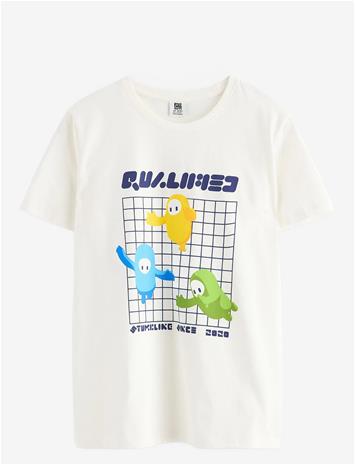 LINDEX T Shirt Fallguys - WHITE - 146/152 – kuva 2/2