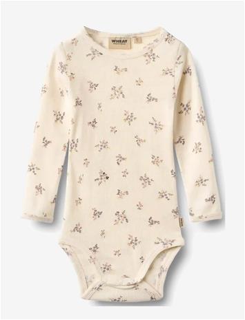 WHEAT Wool Body L/S Lucca - EGGSHELL FLOWERS - 80