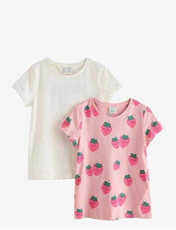 LINDEX 2-Pack Short-Sleeved Tops - LIGHT PINK - 116
