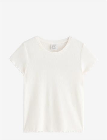 LINDEX Ribbed Top - LIGHT DUSTY WHITE - 98 – kuva 2/2