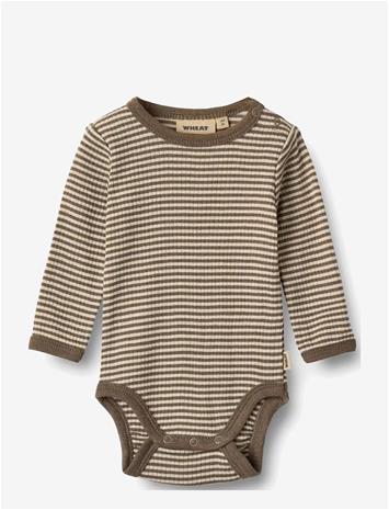 WHEAT Wool Body L/S Lucca - WOOD STRIPE - 92