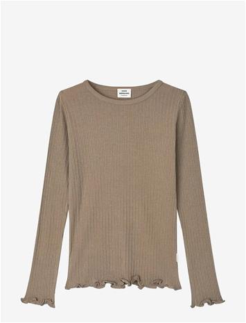 MADS NØRGAARD Pointella Trudy Tee Ls - WALNUT - 164 – kuva 2/2