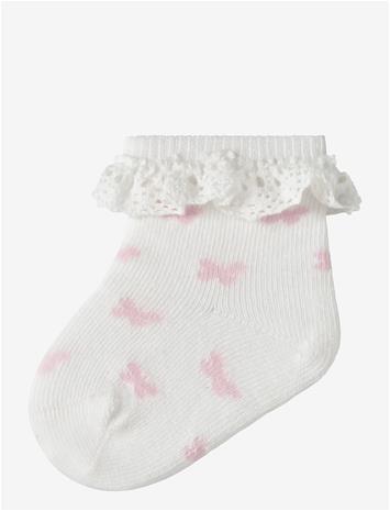 NAME IT Nbffutterfly Sock - CLOUD DANCER - 62-68