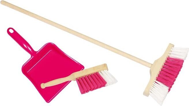 Goki Broom Dustpan & Tin Pink