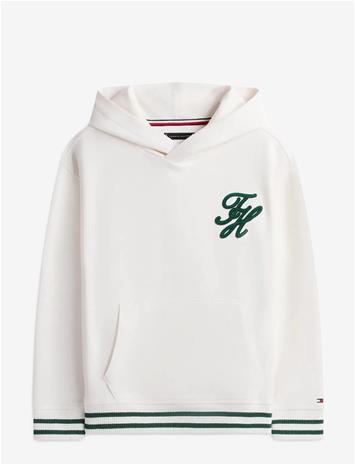 TOMMY HILFIGER Th Script Graphic Hoodie - ANCIENT WHITE - 128