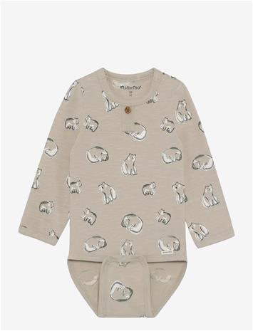 MINYMO Body Ls Aop - FEATHER GRAY - 92