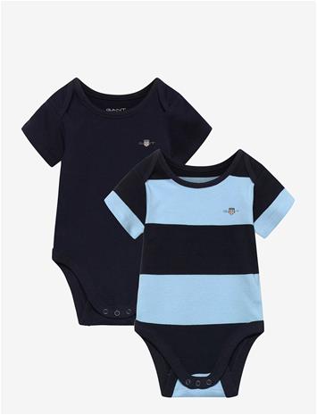 Gant Kids 2 Pack Ss Striped Romper - Navy - 98