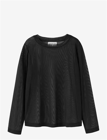 NAME IT Nkfrophelia Ls Mesh Top - BLACK - 116