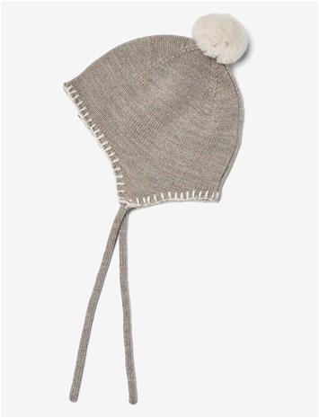 WHEAT Knit Bonnet Pomma - GREY MOON - 3-9M