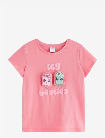 LINDEX Top With Application - PINK - 98
