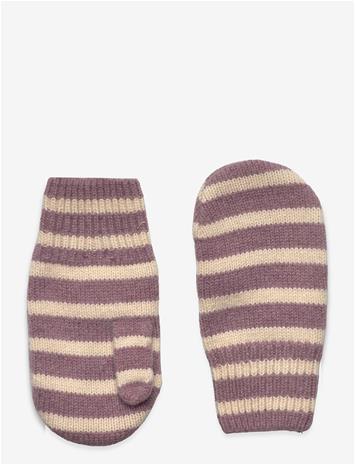 MP DENMARK Bergen Striped Mittens - GRAPE SHAKE - 1-2Y